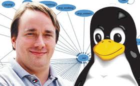 Linus Torvalds bei einem seiner vielen Vorträge Quelle: silicon.de